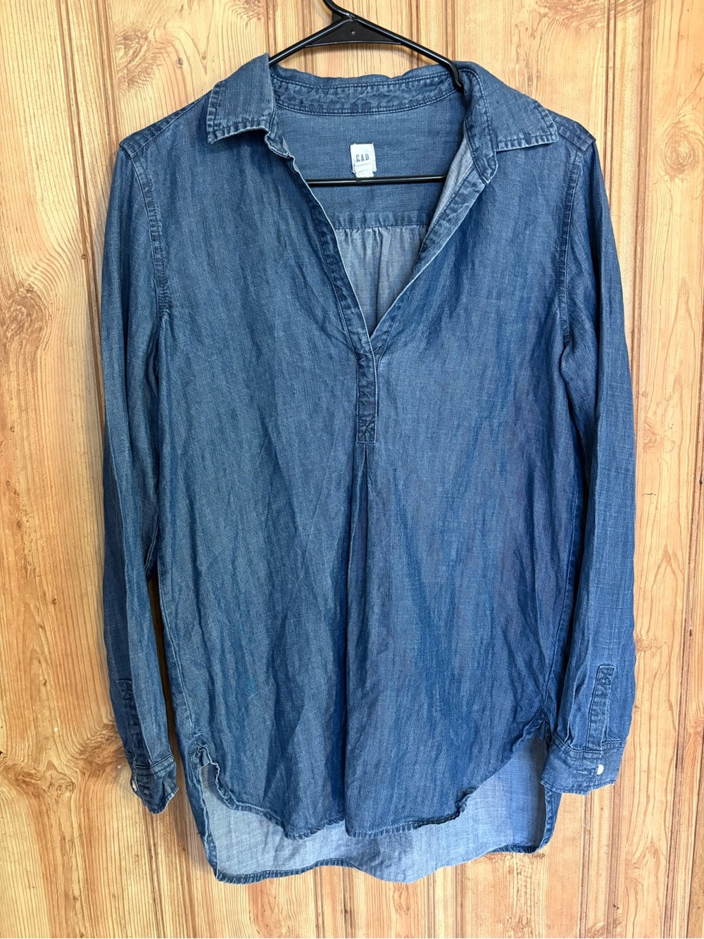 GAP Women's Top Denim Tunic Long Sleeve Blouse size S